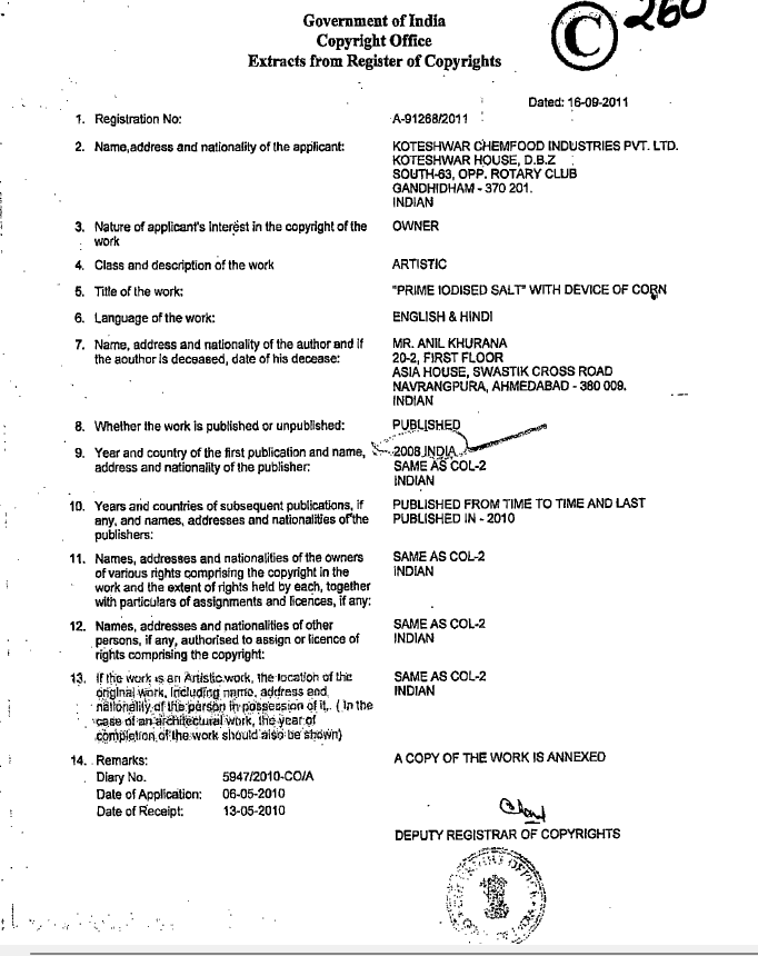 Exhibit reproduced from the original judgment