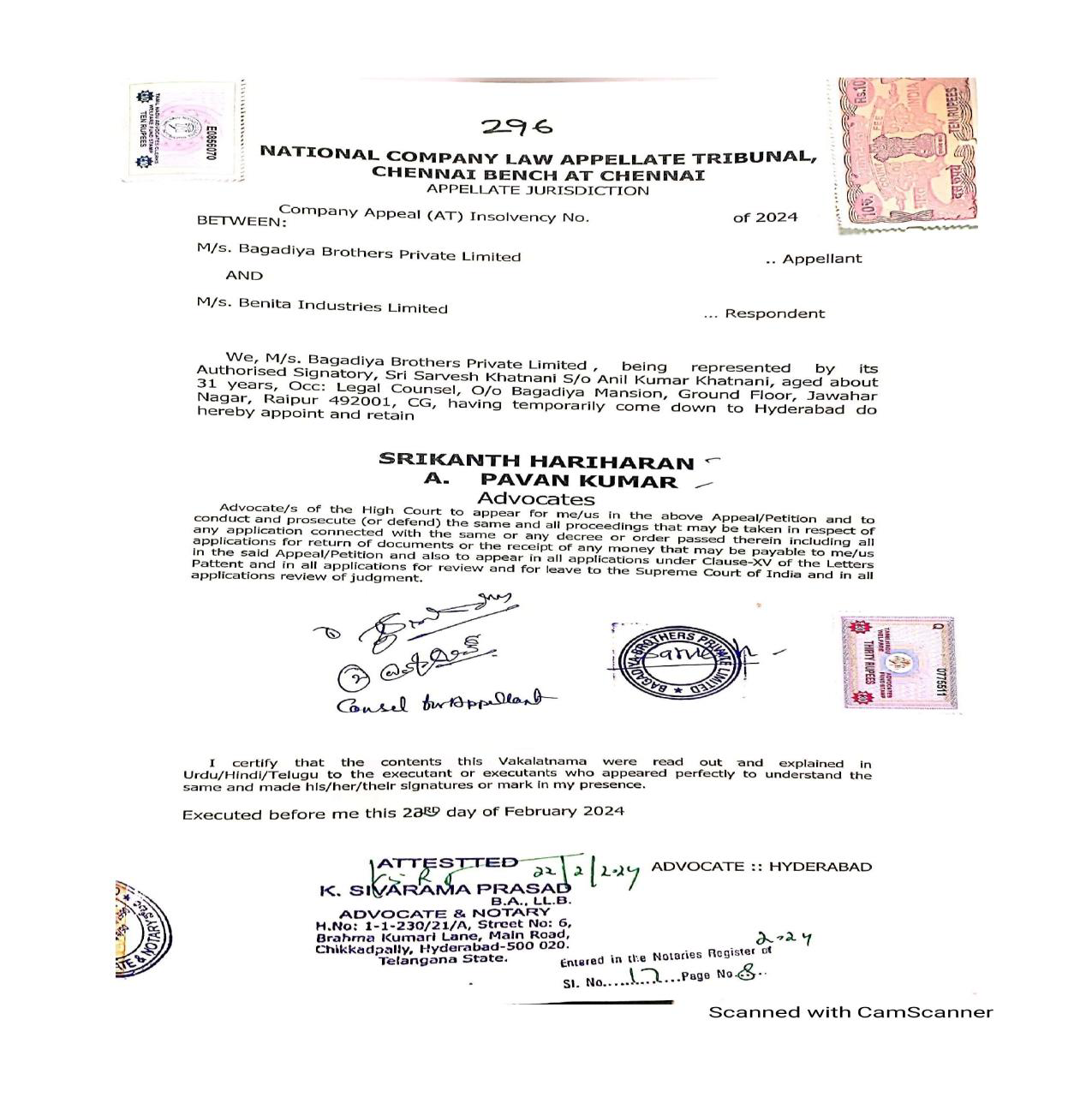 Exhibit reproduced from the original judgment