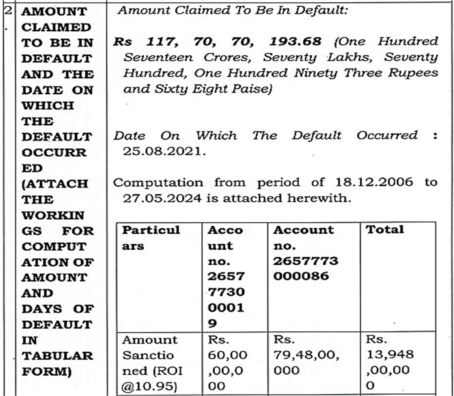 Exhibit reproduced from the original judgment