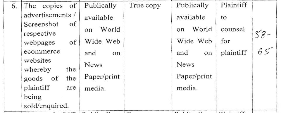 Exhibit reproduced from the original judgment