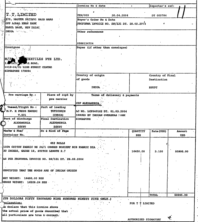 Exhibit reproduced from the original judgment