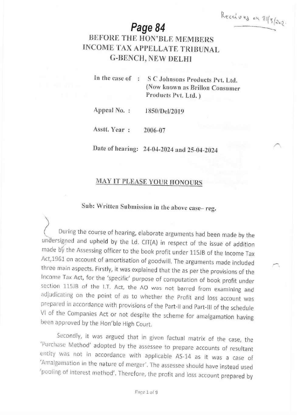 Exhibit reproduced from the original judgment