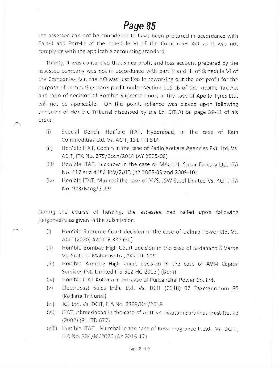 Exhibit reproduced from the original judgment