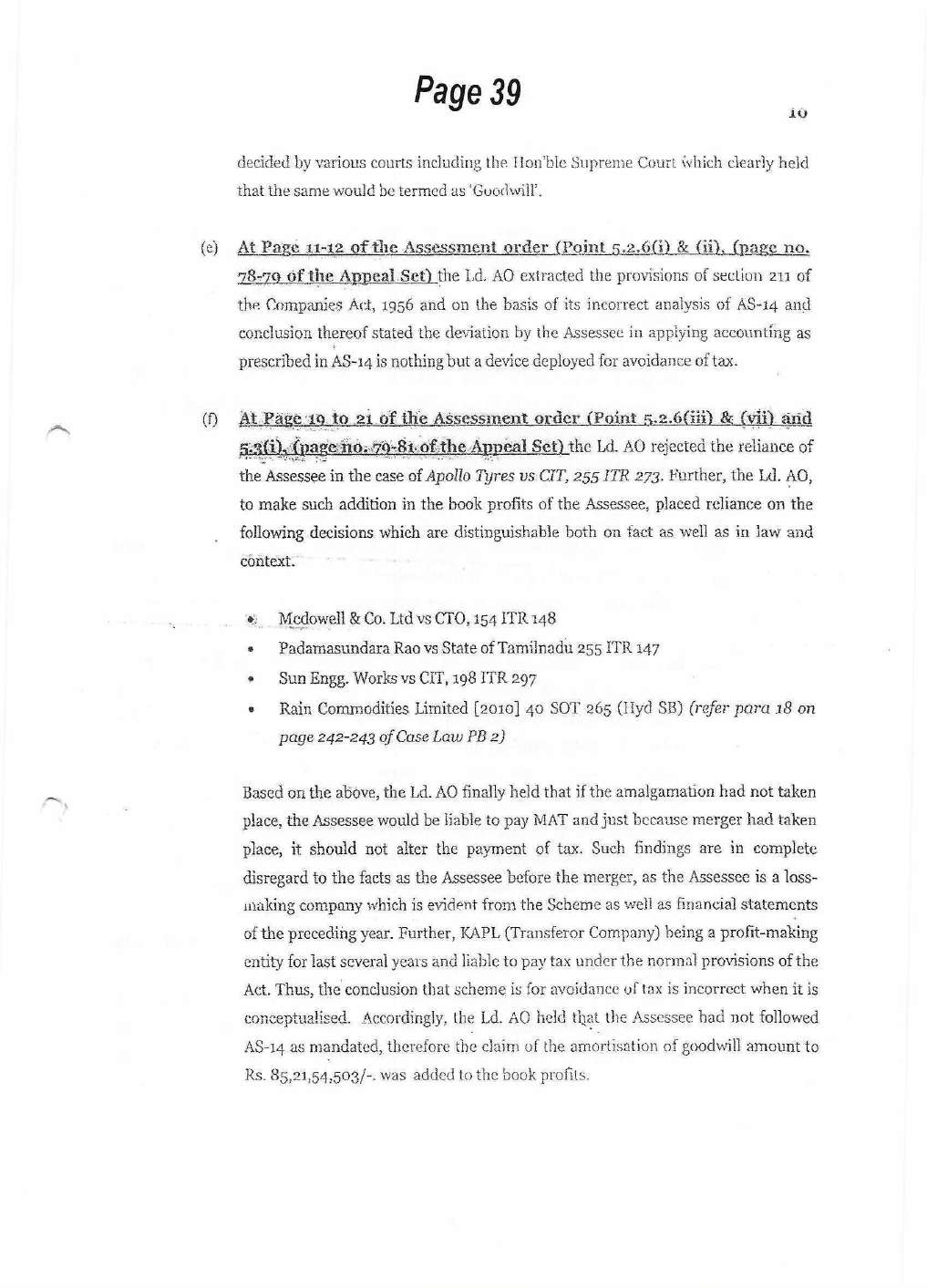 Exhibit reproduced from the original judgment