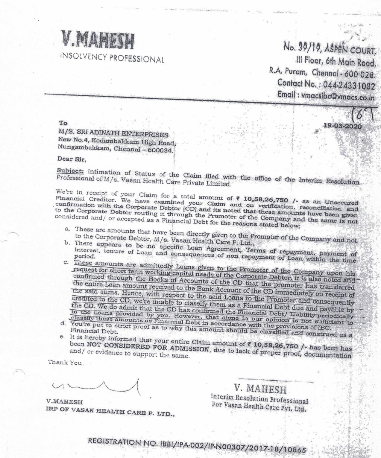 Exhibit reproduced from the original judgment