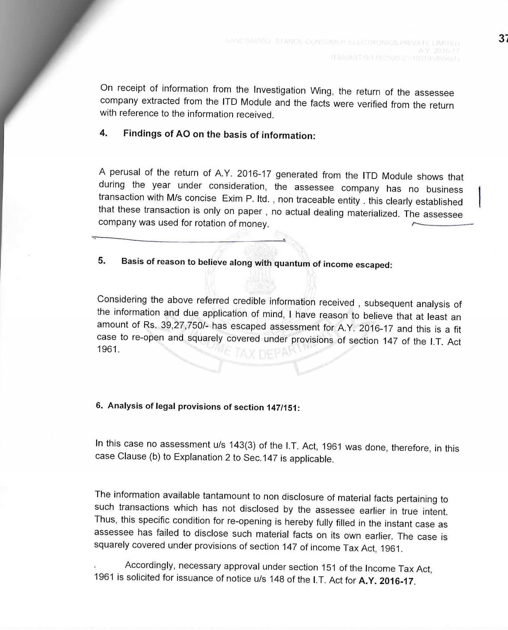 Exhibit reproduced from the original judgment