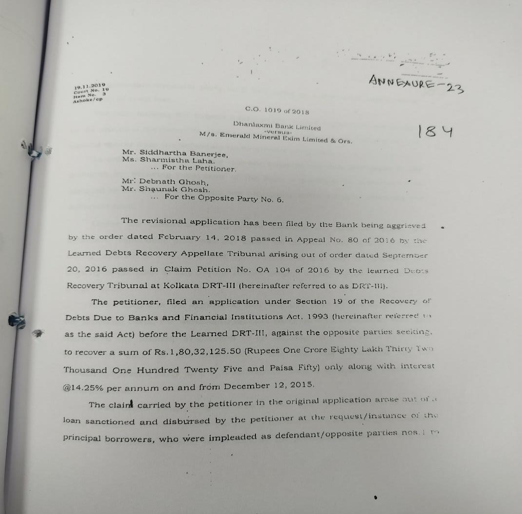Exhibit reproduced from the original judgment