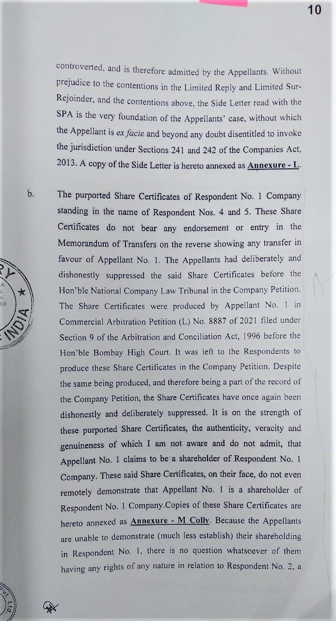 Exhibit reproduced from the original judgment