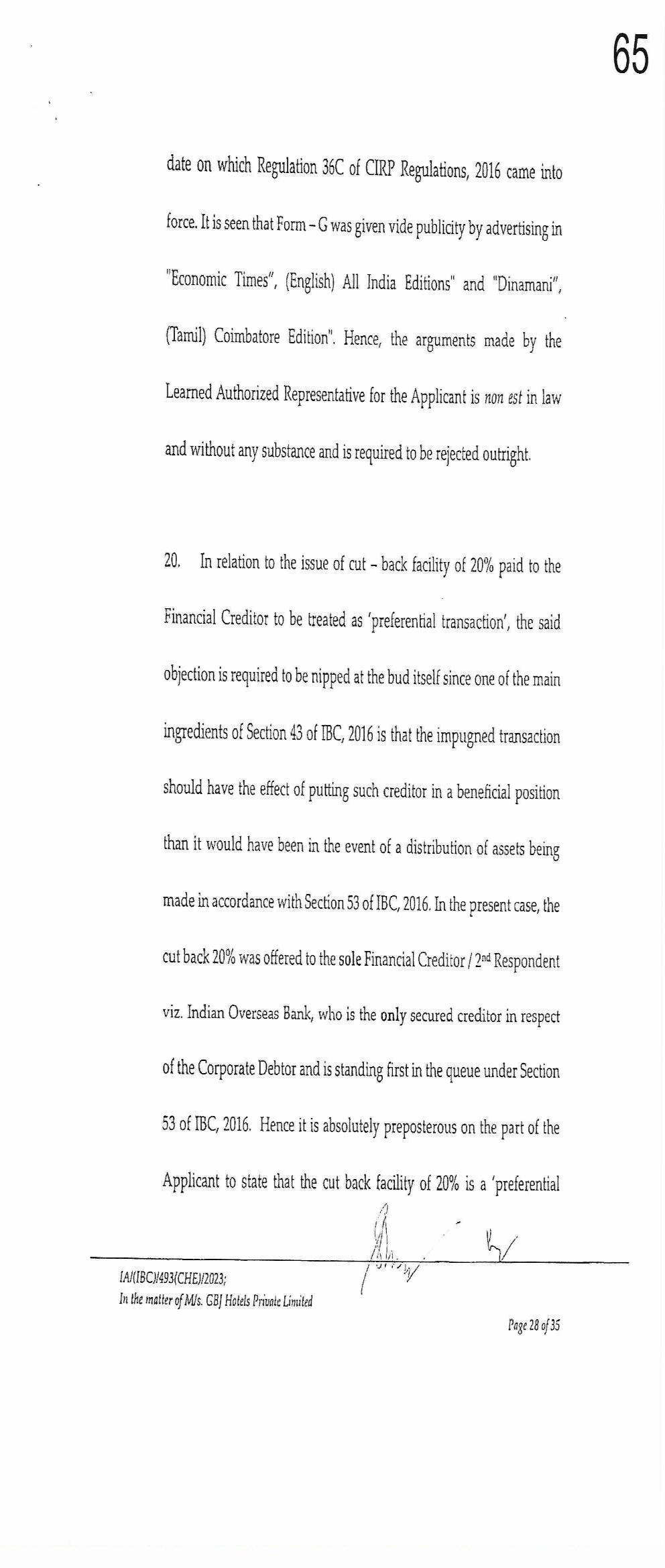 Exhibit reproduced from the original judgment