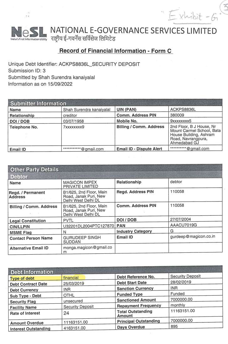 Exhibit reproduced from the original judgment