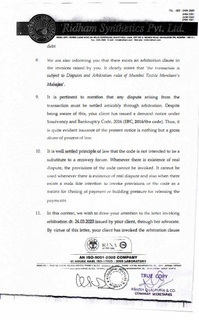 Exhibit reproduced from the original judgment