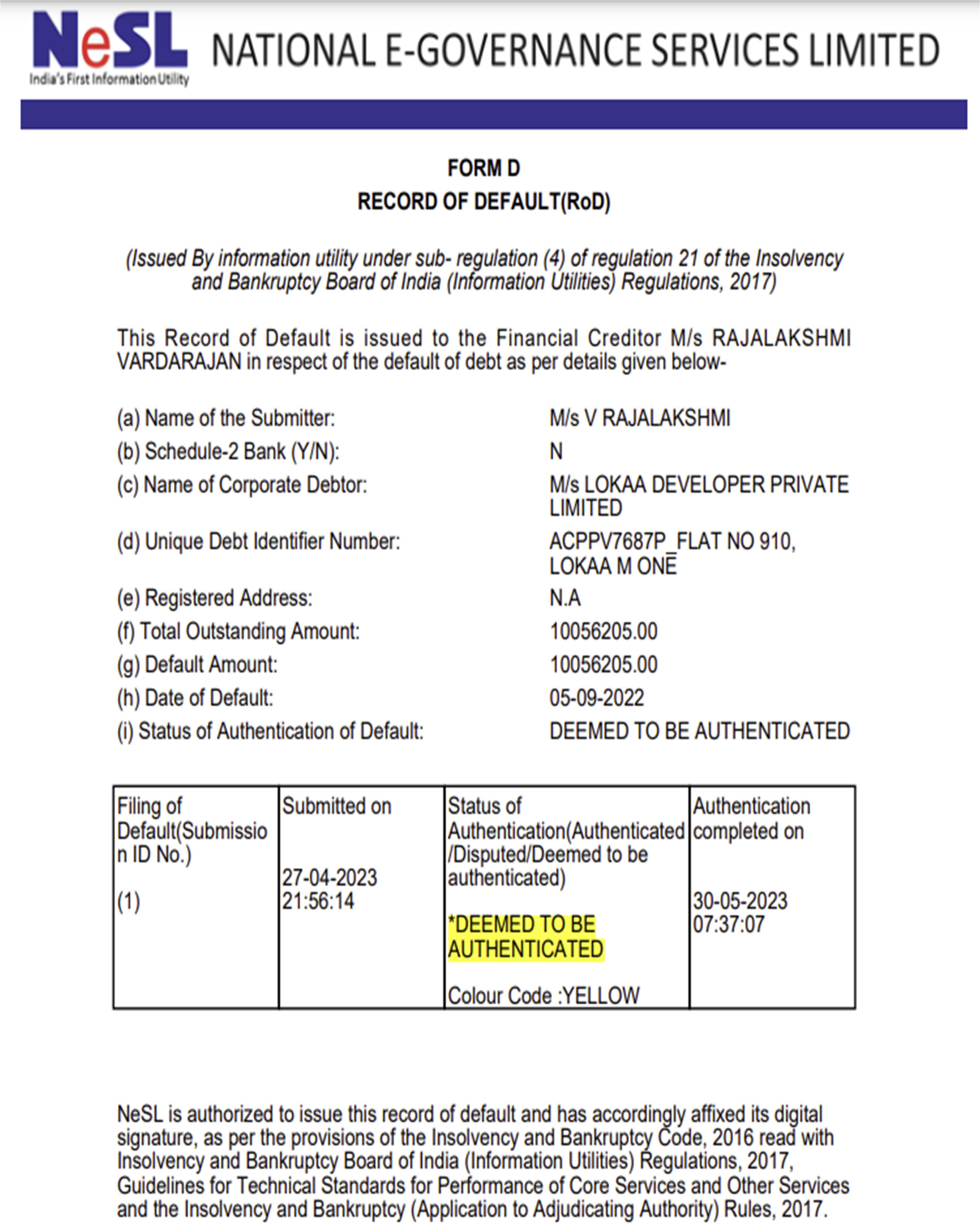 Exhibit reproduced from the original judgment