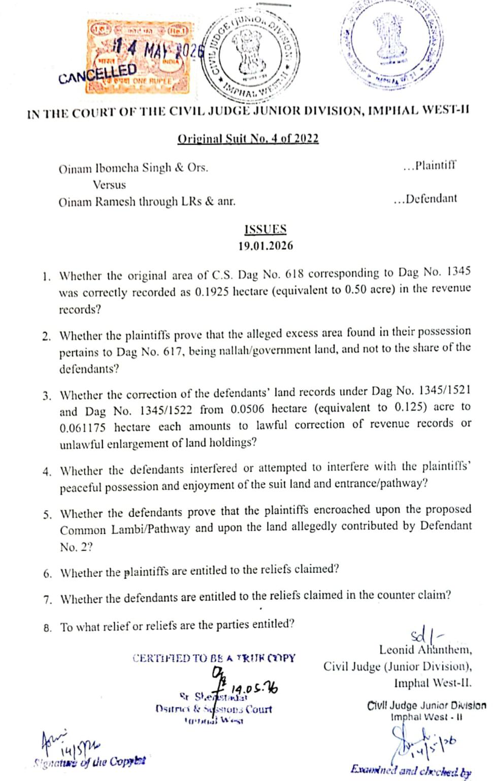 Exhibit reproduced from the original judgment
