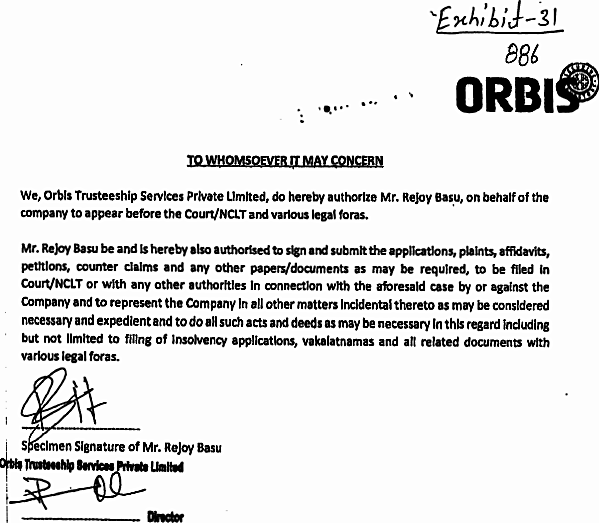 Exhibit reproduced from the original judgment
