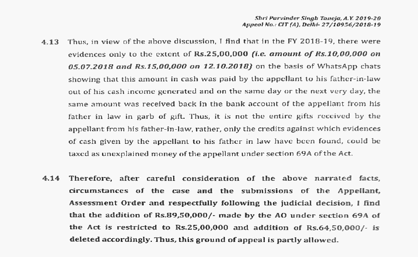Exhibit reproduced from the original judgment