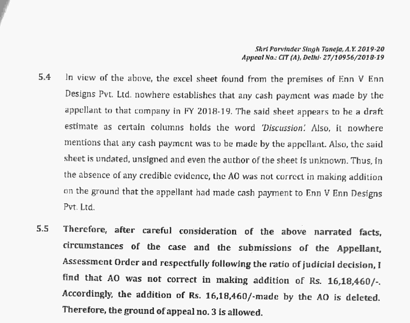 Exhibit reproduced from the original judgment