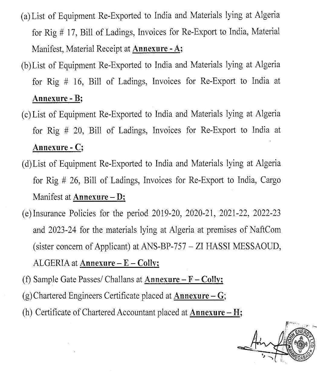Exhibit reproduced from the original judgment