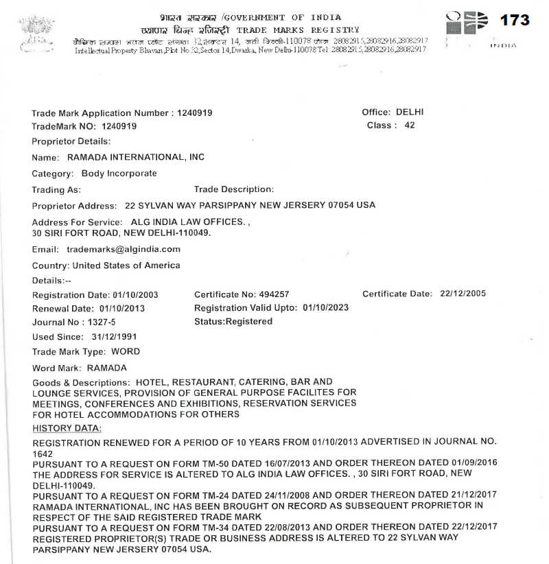Exhibit reproduced from the original judgment