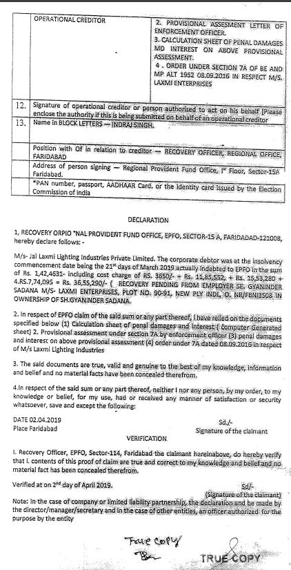 Exhibit reproduced from the original judgment