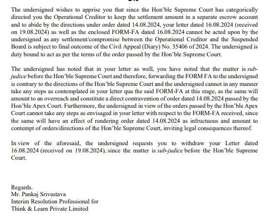 Exhibit reproduced from the original judgment