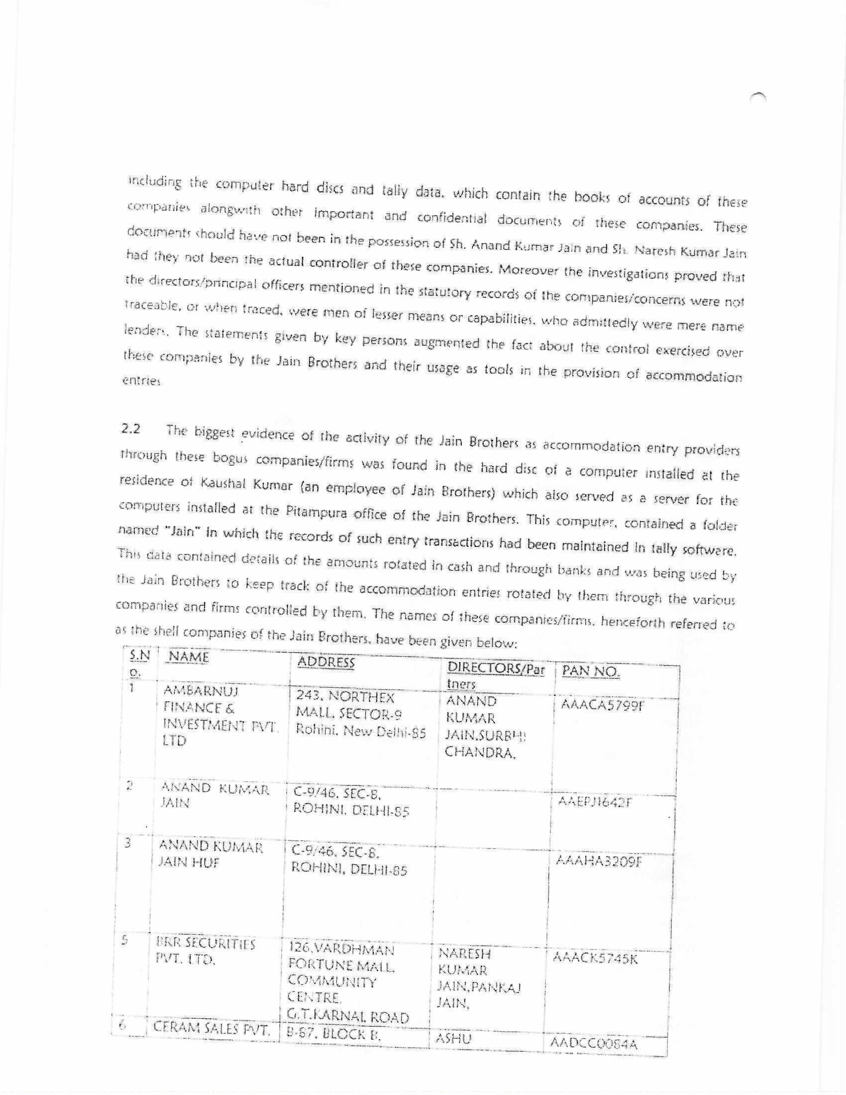 Exhibit reproduced from the original judgment
