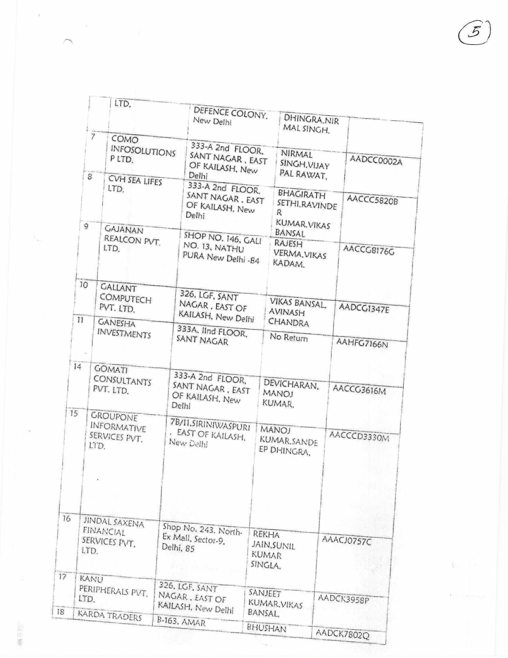 Exhibit reproduced from the original judgment