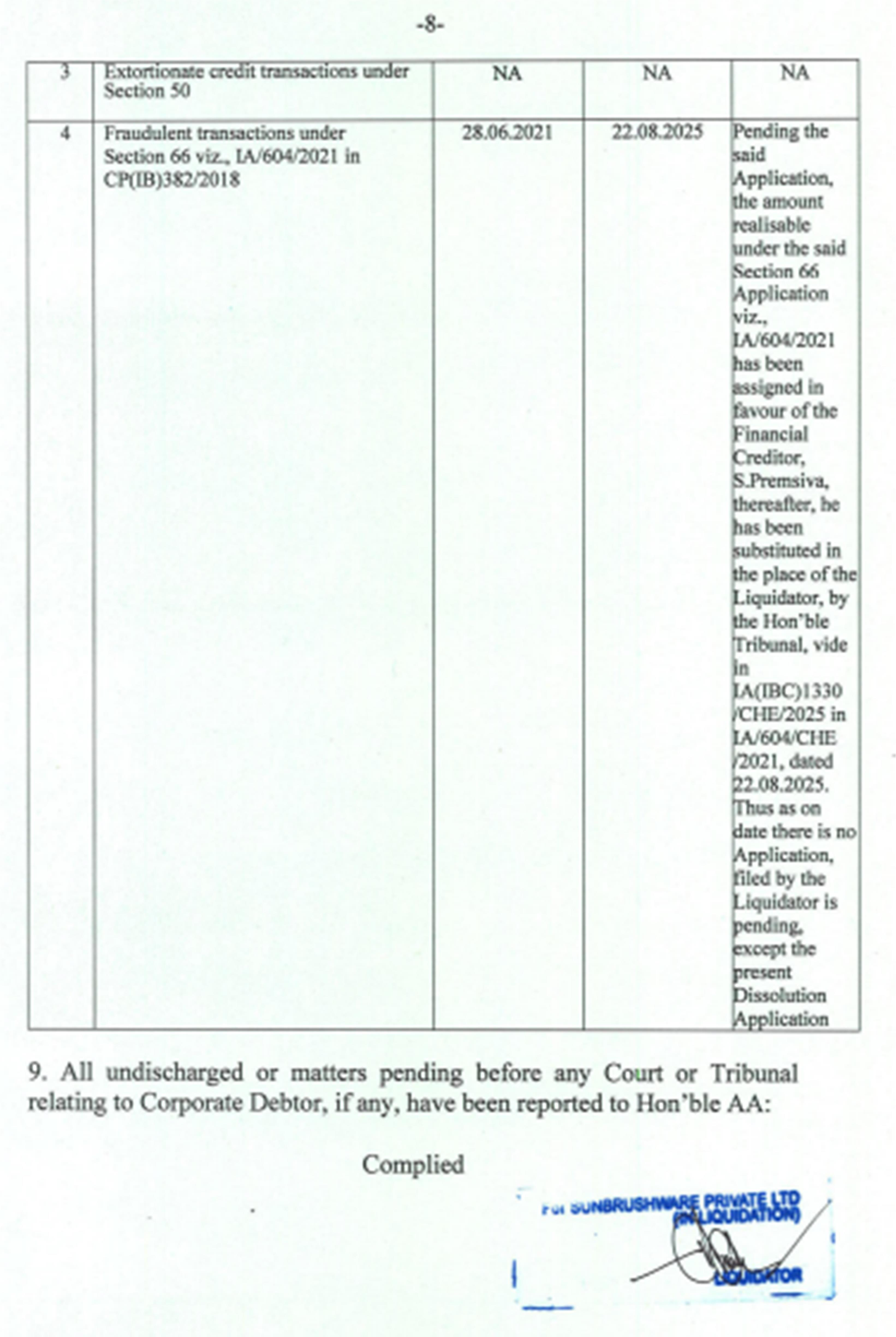 Exhibit reproduced from the original judgment