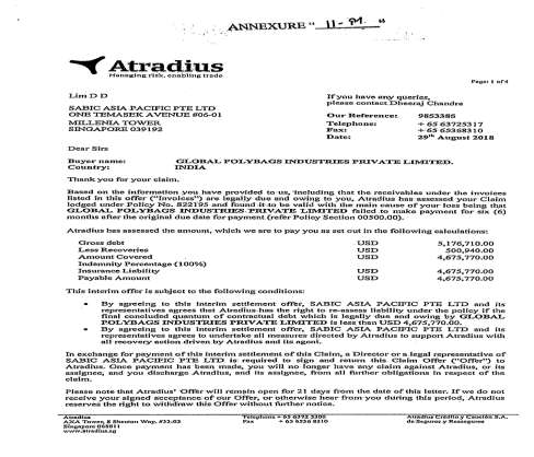 Exhibit reproduced from the original judgment