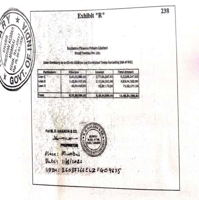Exhibit reproduced from the original judgment