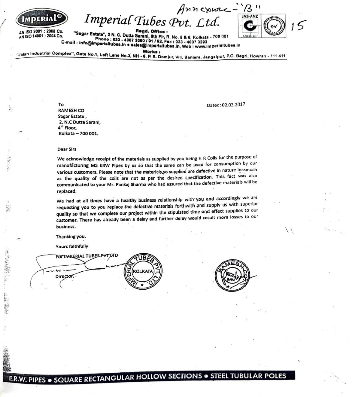 Exhibit reproduced from the original judgment