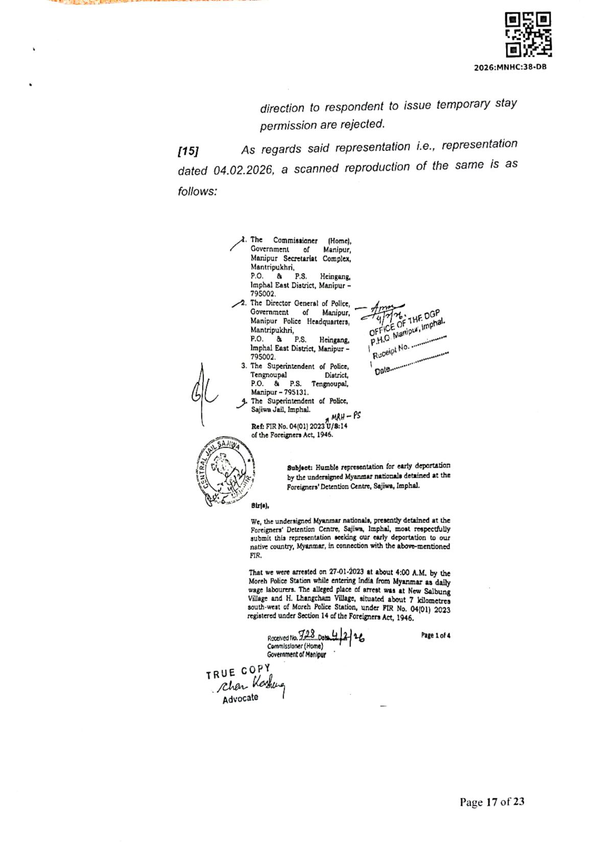Exhibit reproduced from the original judgment