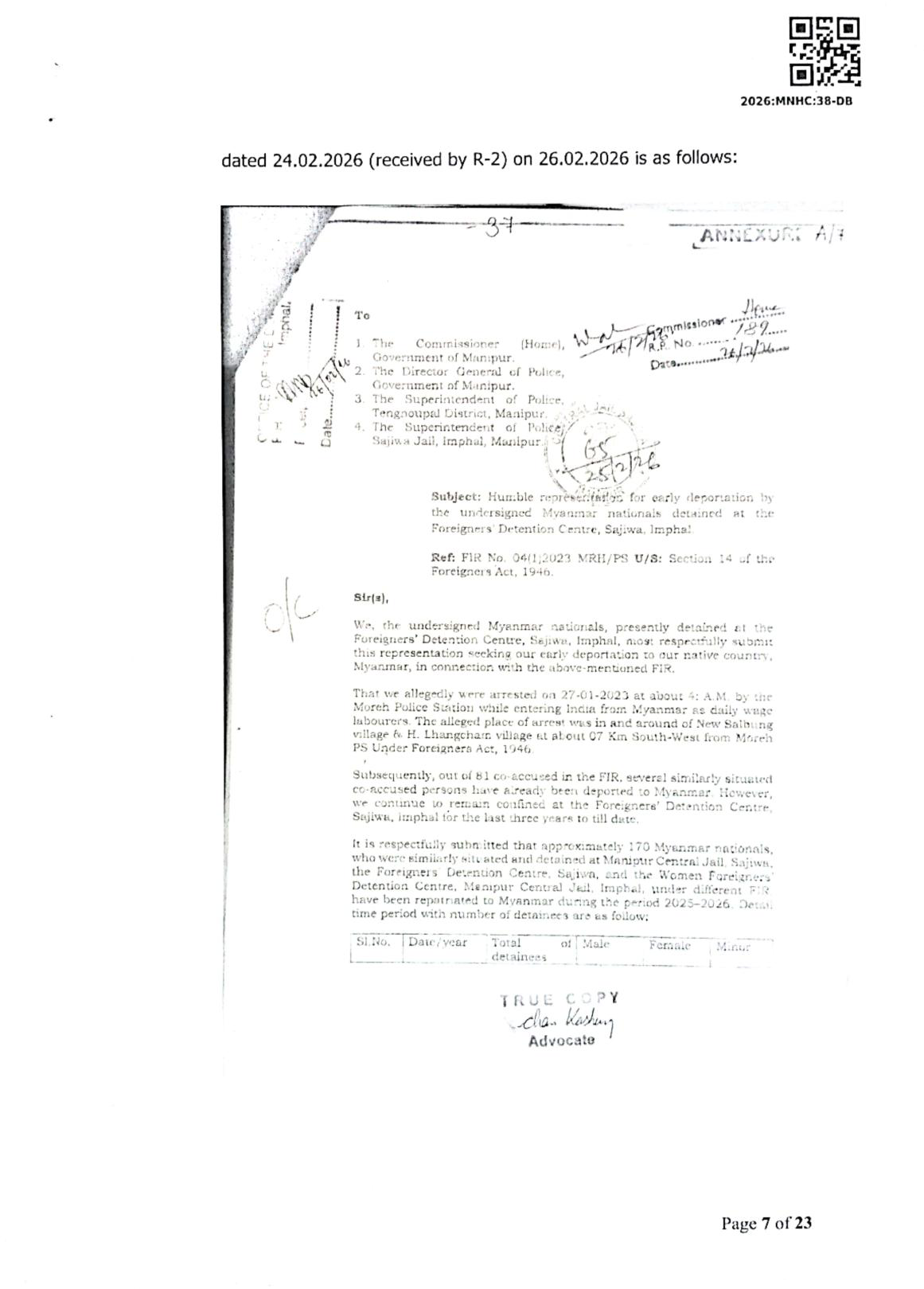Exhibit reproduced from the original judgment