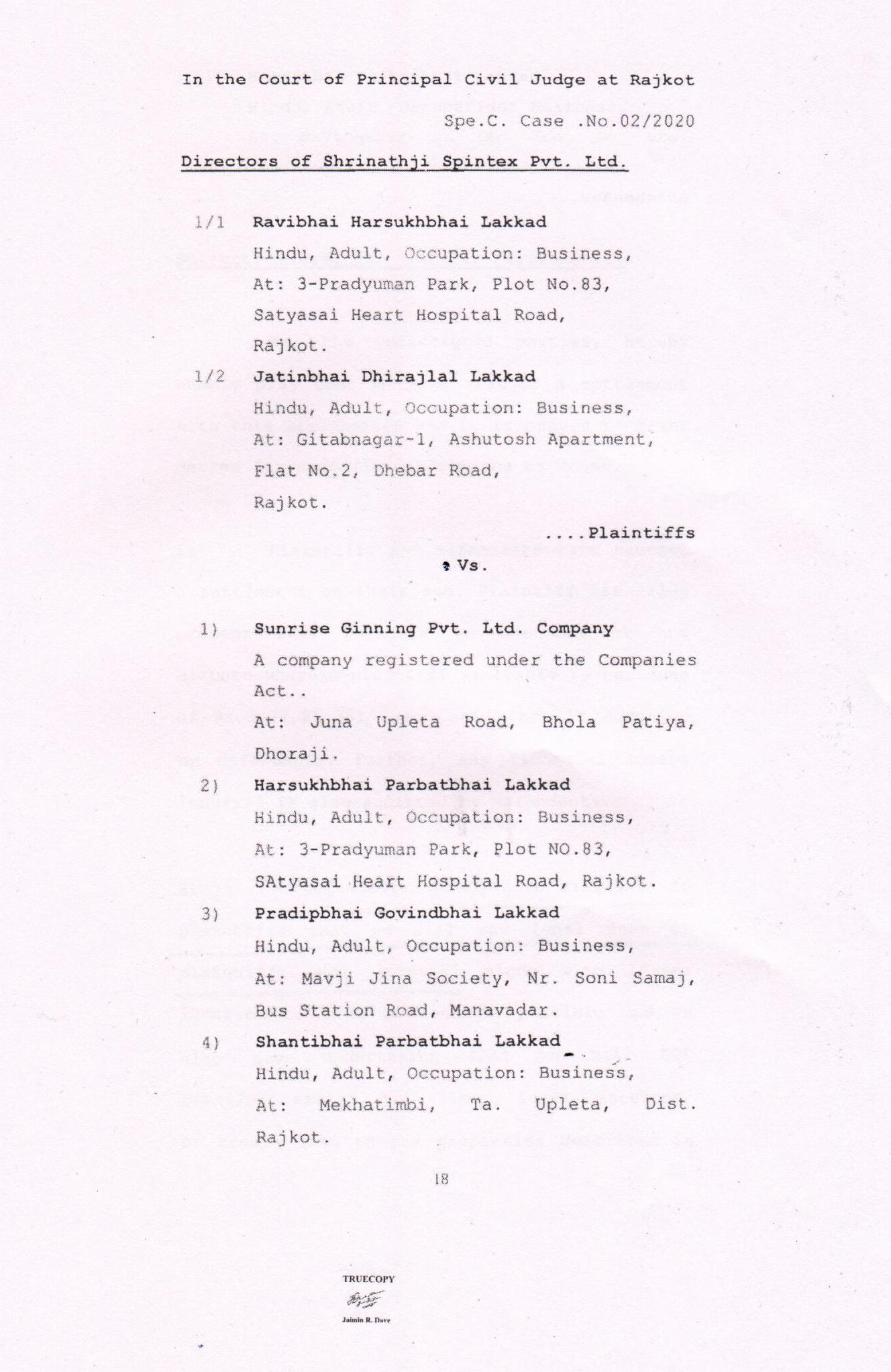 Exhibit reproduced from the original judgment