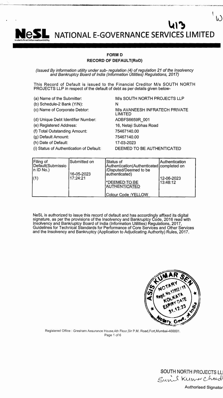 Exhibit reproduced from the original judgment