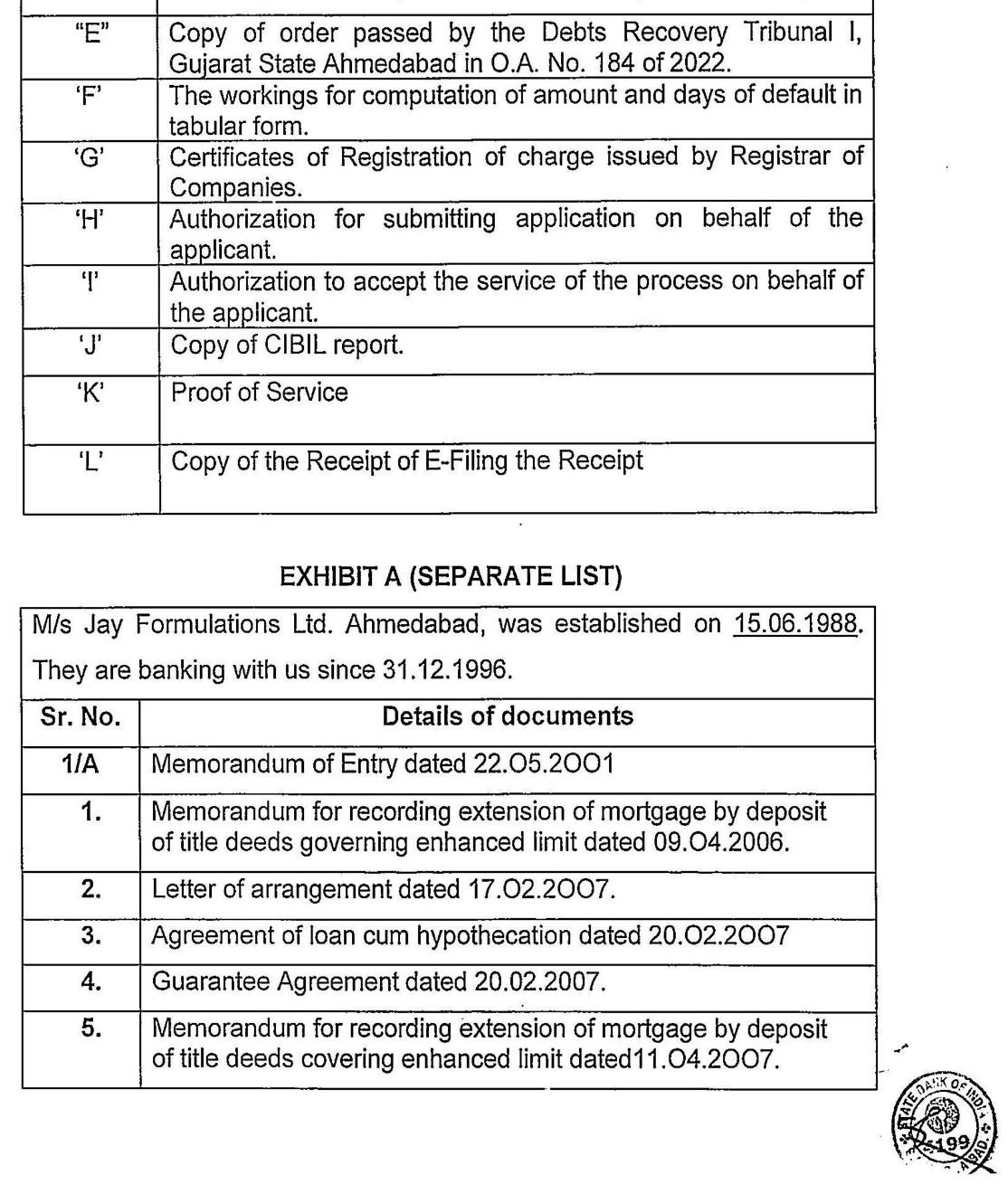 Exhibit reproduced from the original judgment