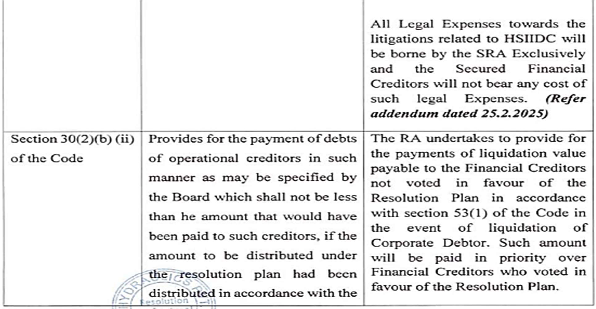 Exhibit reproduced from the original judgment