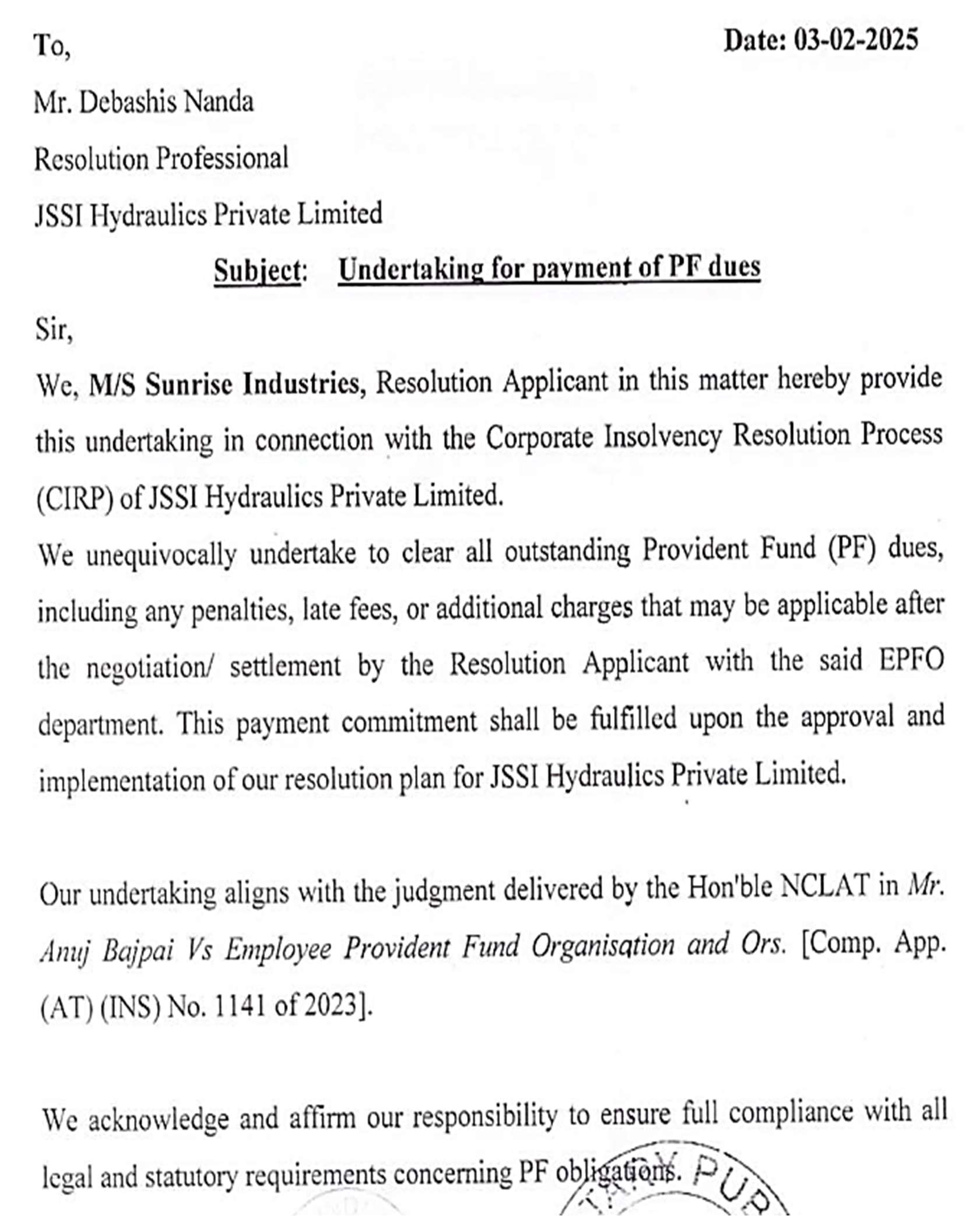 Exhibit reproduced from the original judgment