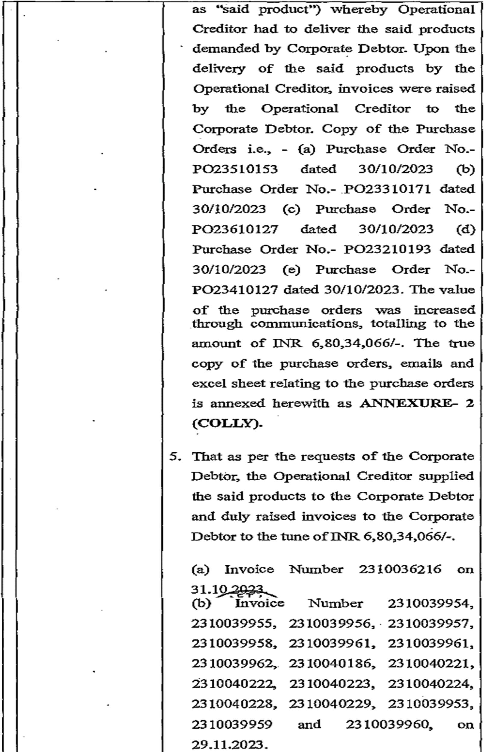 Exhibit reproduced from the original judgment