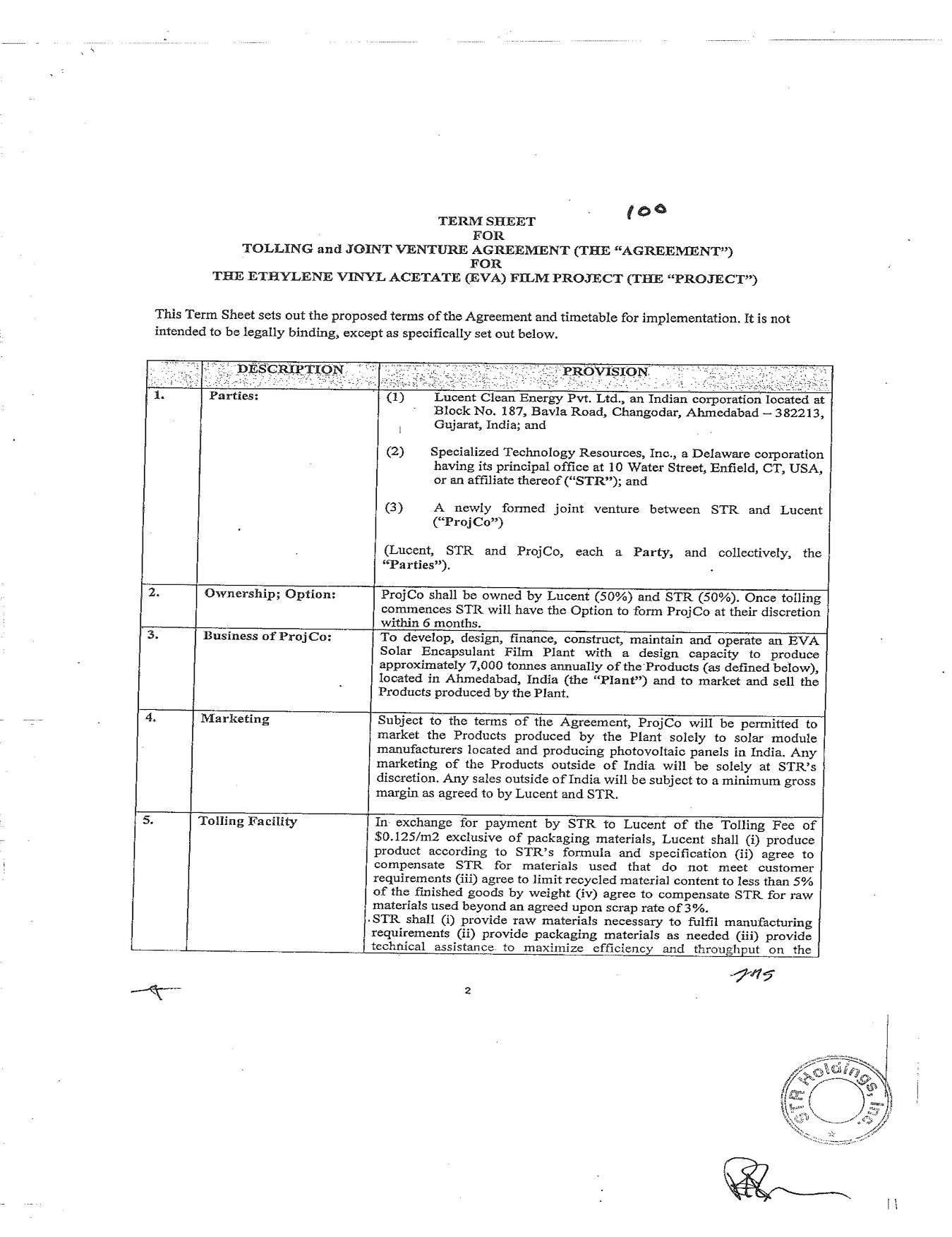 Exhibit reproduced from the original judgment