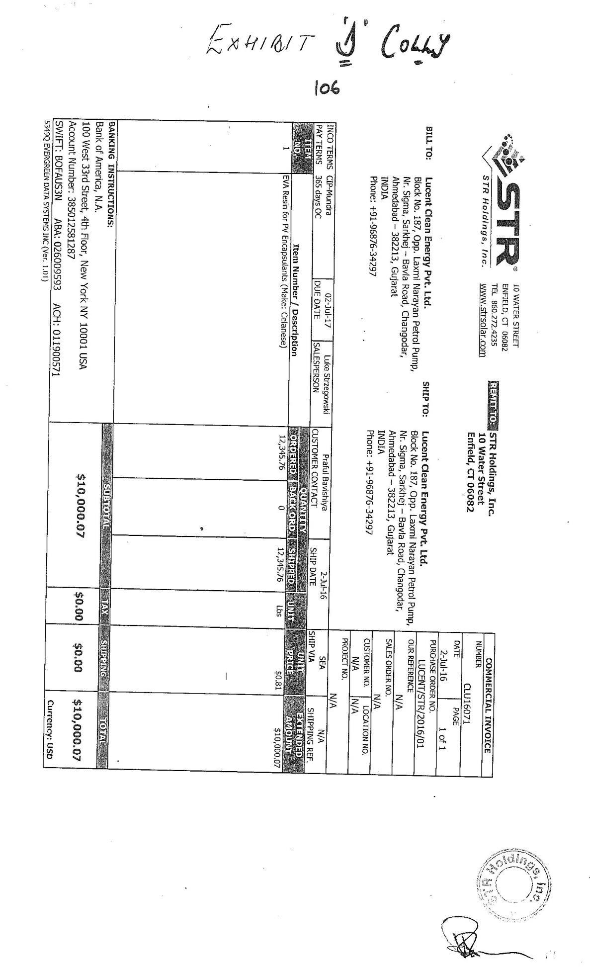 Exhibit reproduced from the original judgment