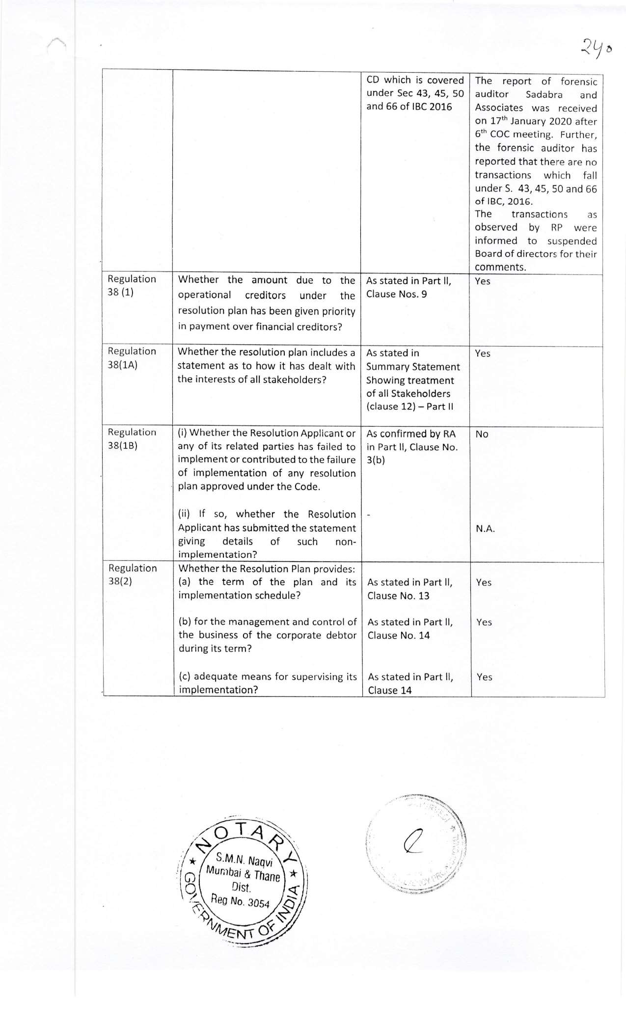 Exhibit reproduced from the original judgment