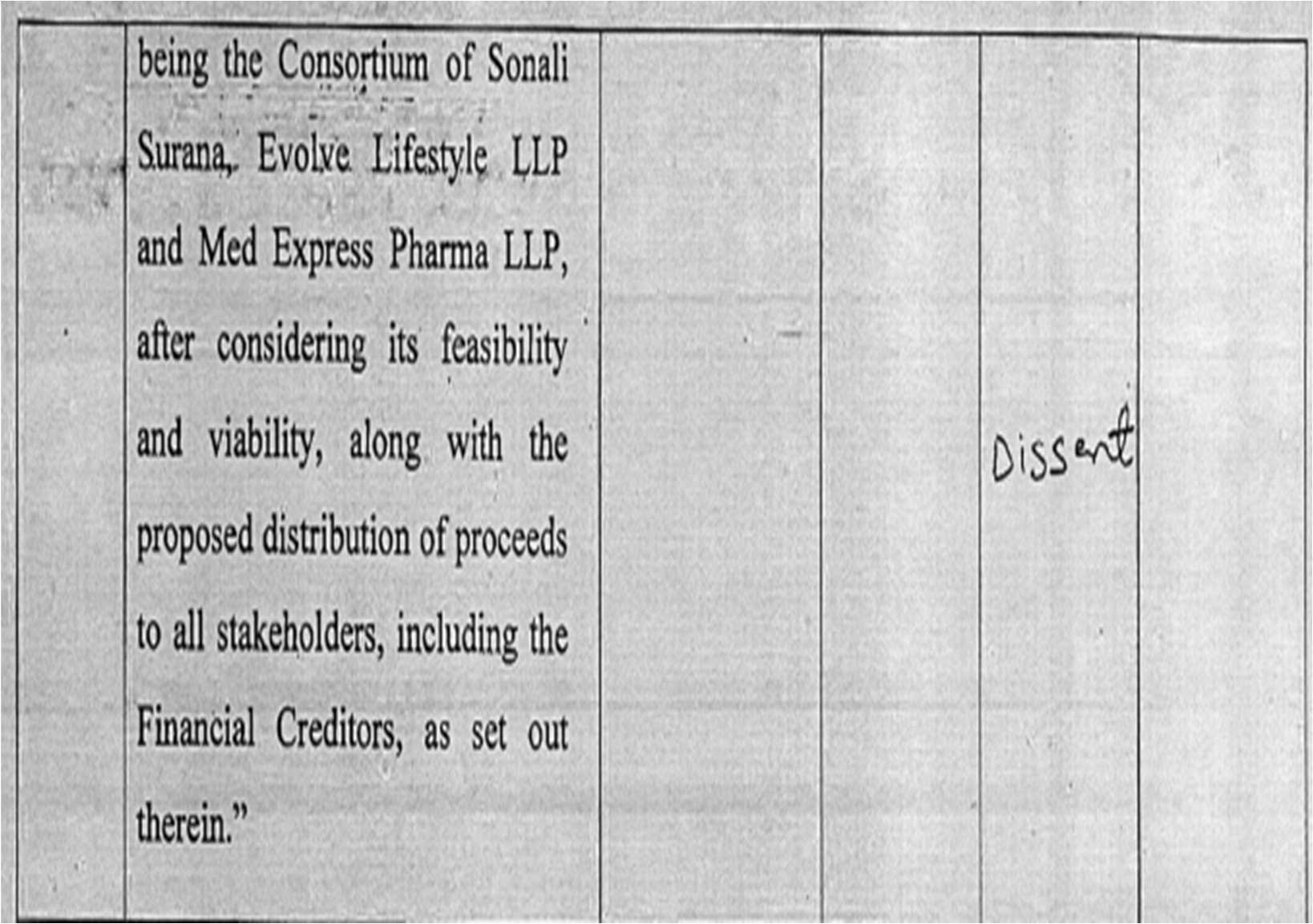 Exhibit reproduced from the original judgment