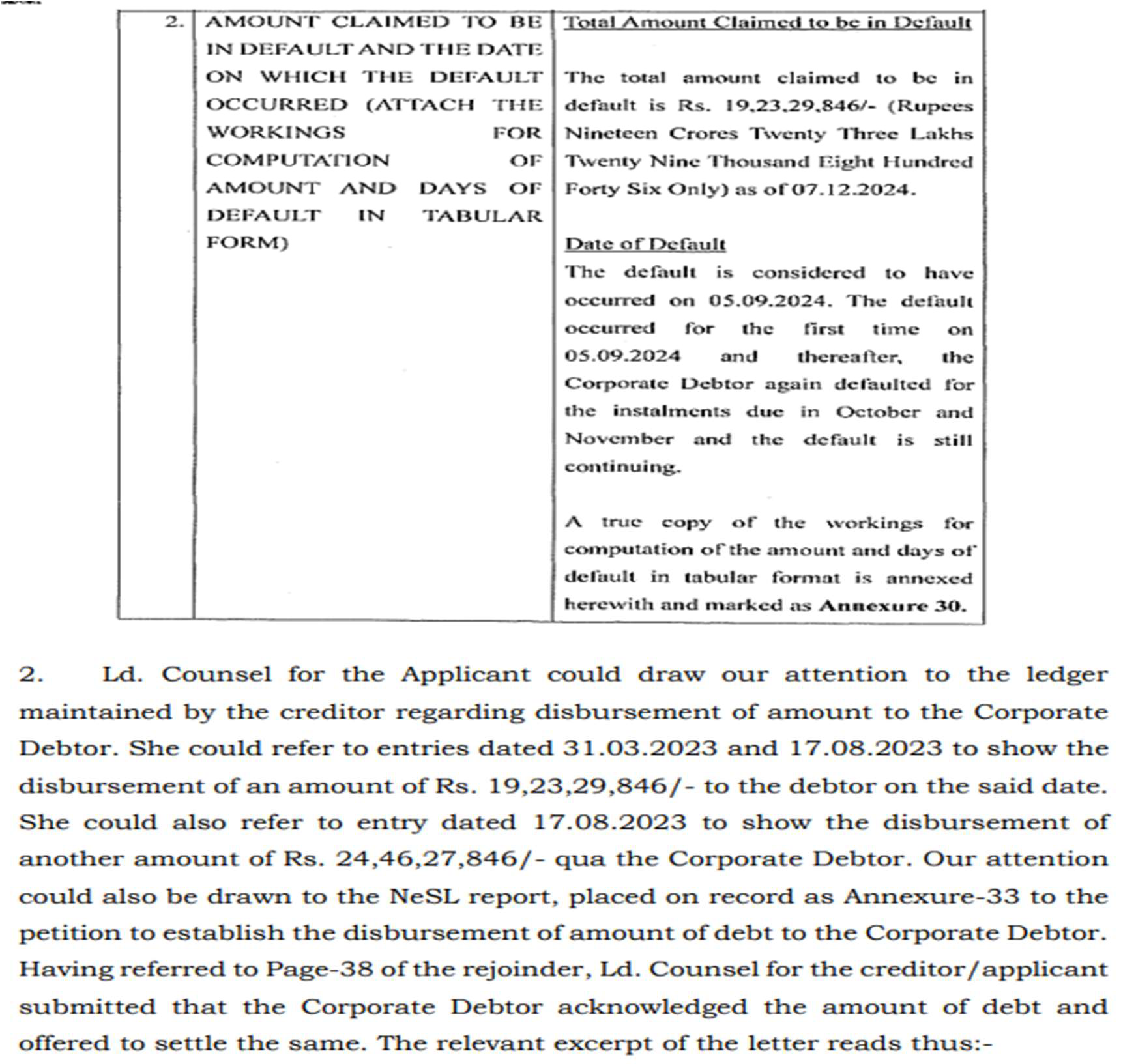 Exhibit reproduced from the original judgment