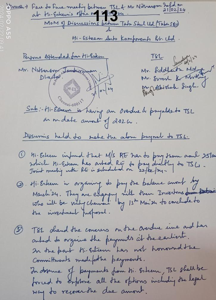 Exhibit reproduced from the original judgment
