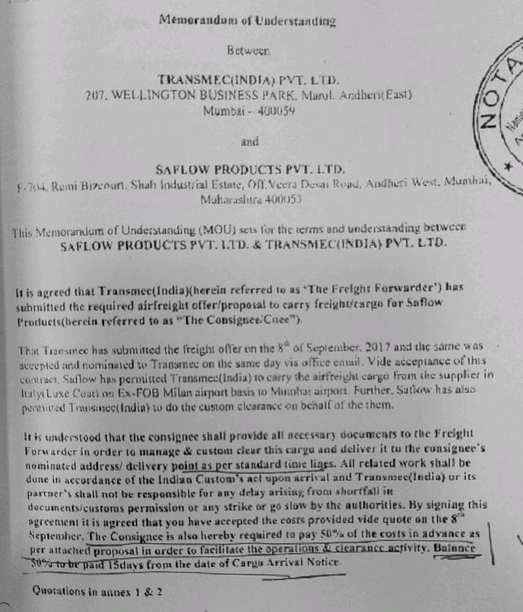 Exhibit reproduced from the original judgment