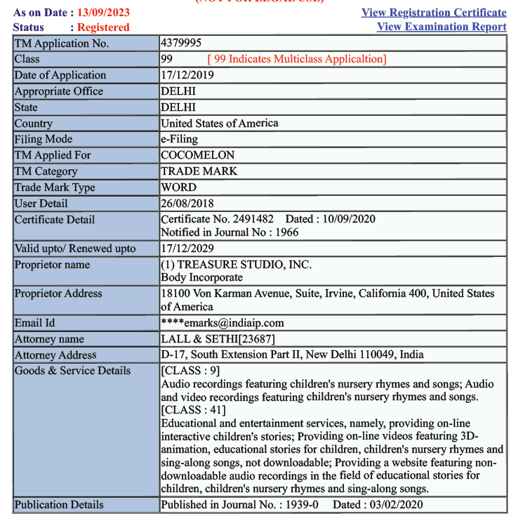 Exhibit reproduced from the original judgment