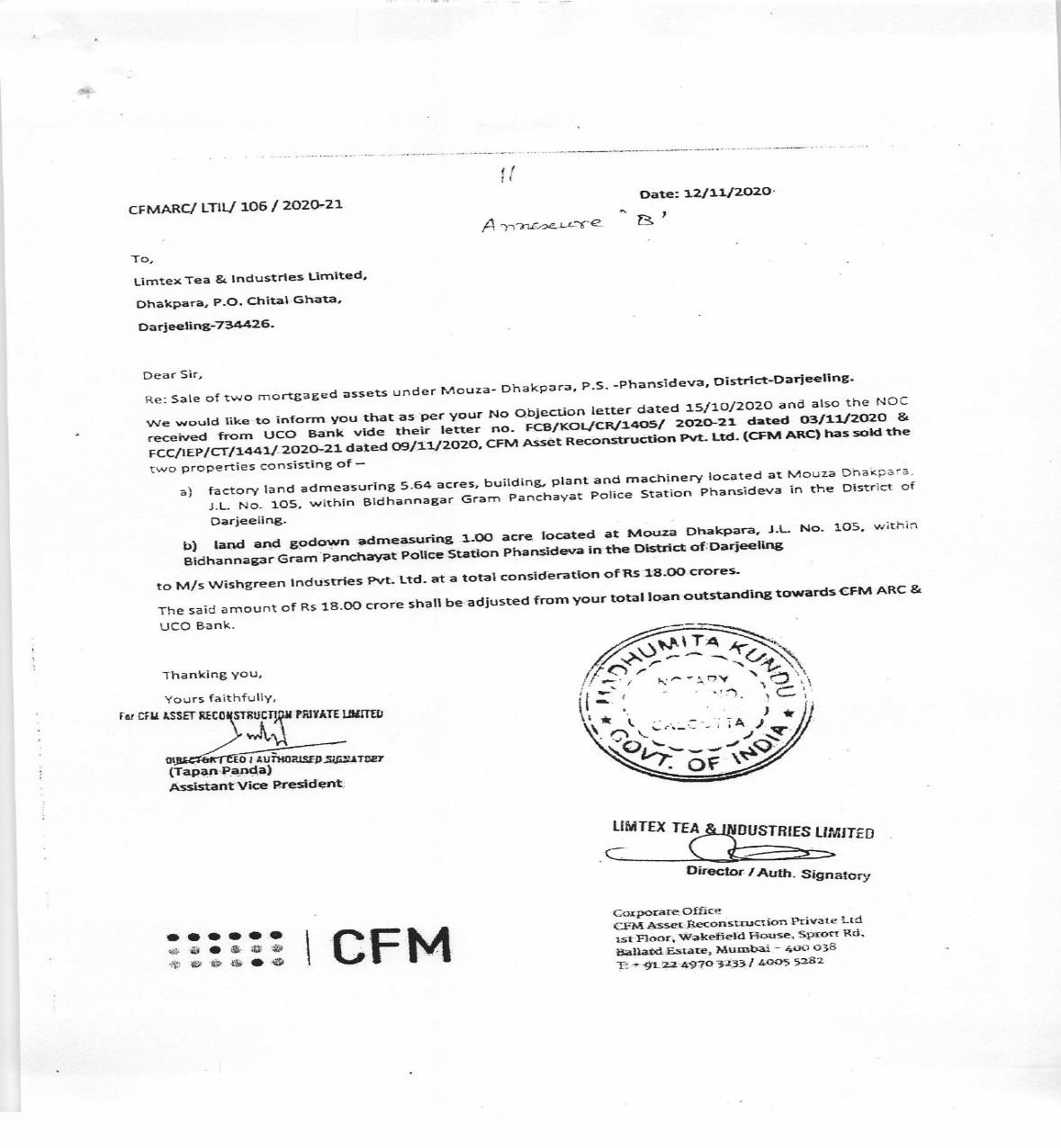 Exhibit reproduced from the original judgment