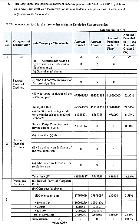 Exhibit reproduced from the original judgment