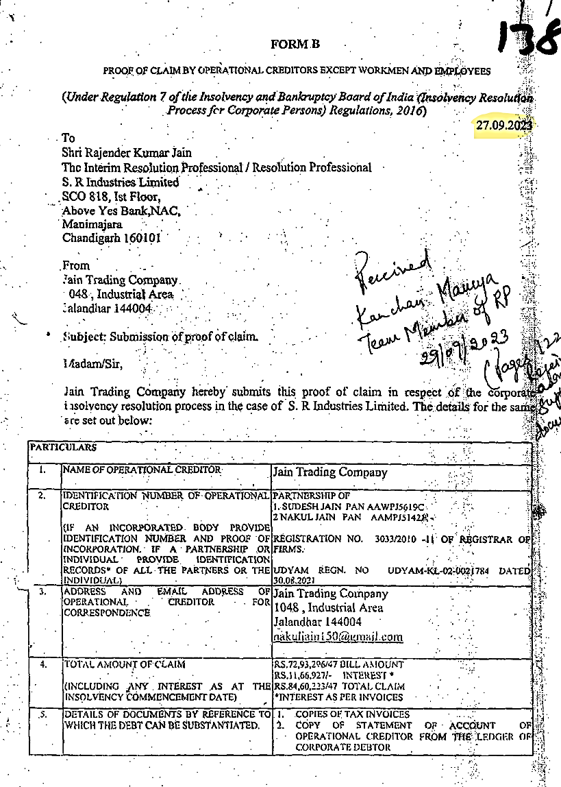 Exhibit reproduced from the original judgment
