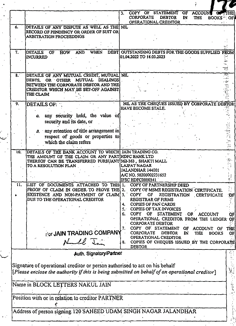 Exhibit reproduced from the original judgment
